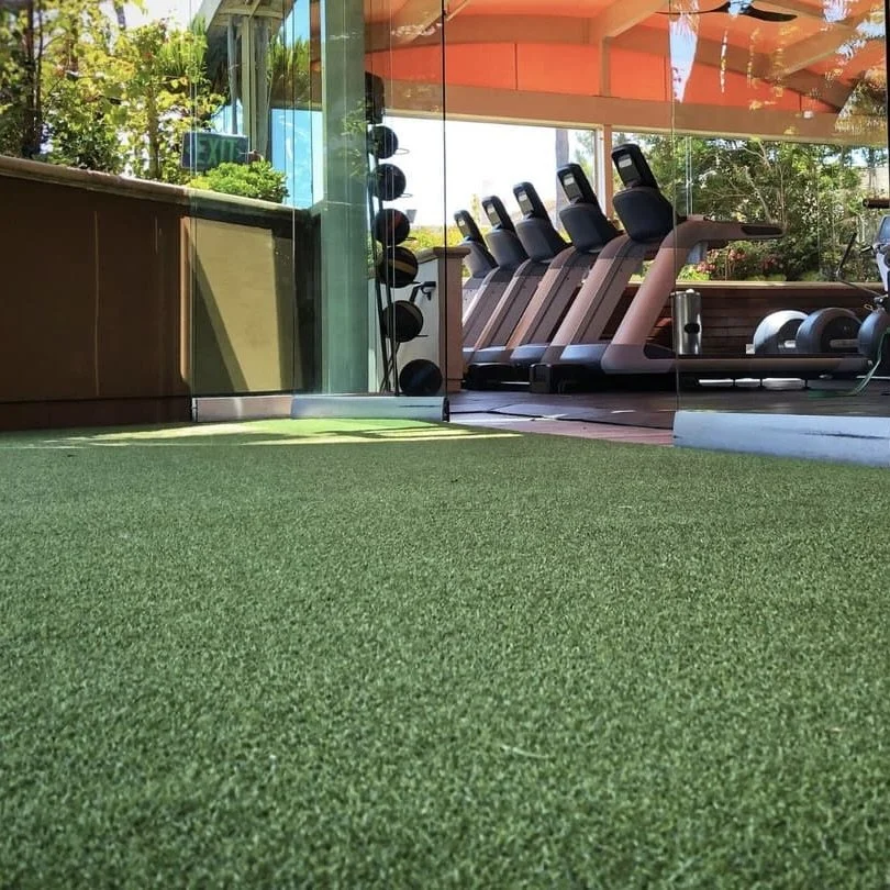 Clean green turf in professional gym facility